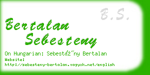 bertalan sebesteny business card